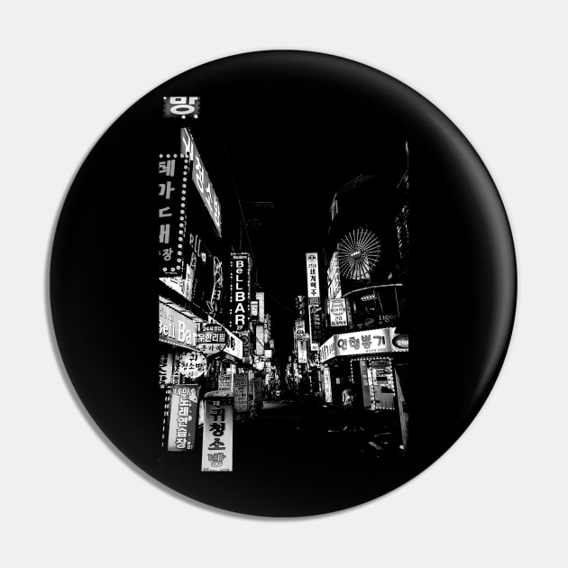 Black and White Nights Pin by Caline Design