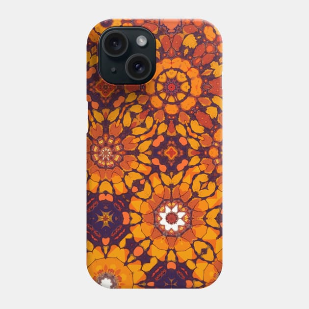 Transitioning Flower Shaped Pattern on Purple Background - WelshDesignsTP005 Phone Case by WelshDesigns