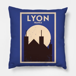 Lyon Poster Design Pillow