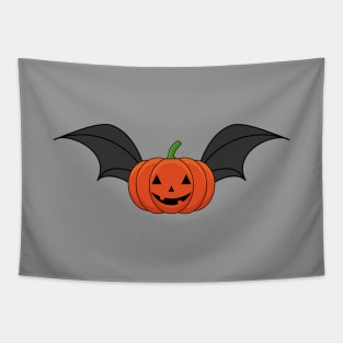 Halloween Pumpkin Bat Tapestry