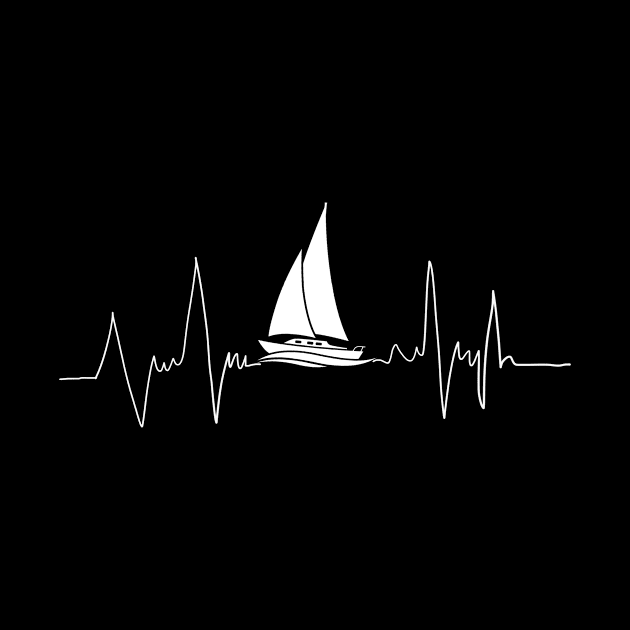 Sailing Heartbeat Boat  Boating Sailor Gift by nevilleanthonysse