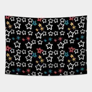 Black Star Pattern Tapestry