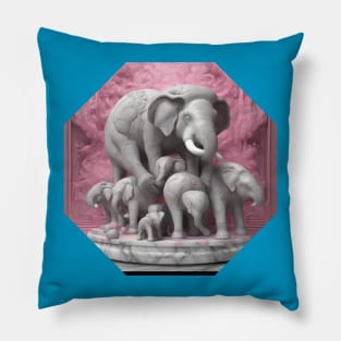 Happy elephant family Pillow