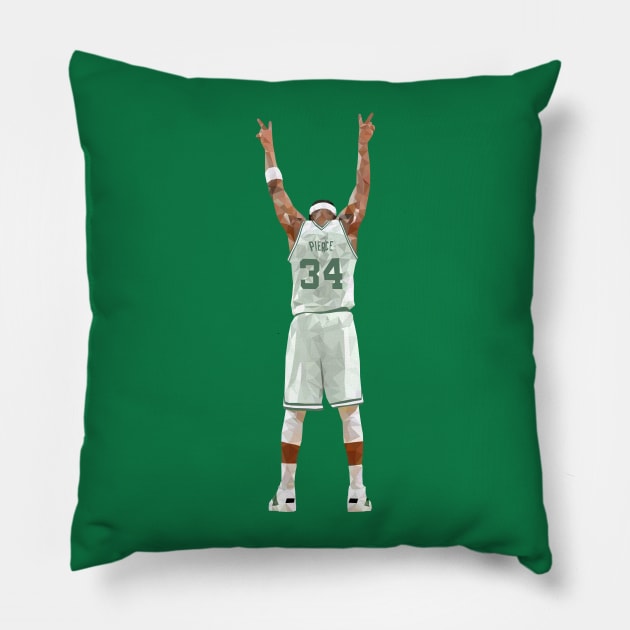 Paul Pierce Celebration Low Poly Pillow by rattraptees