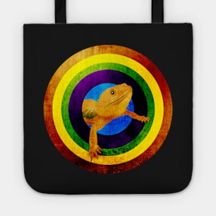 BEARDIE !!! BEARDED DRAGON ILLUSTRATION DESIGN WITH RAINBOW MOTIF Tote