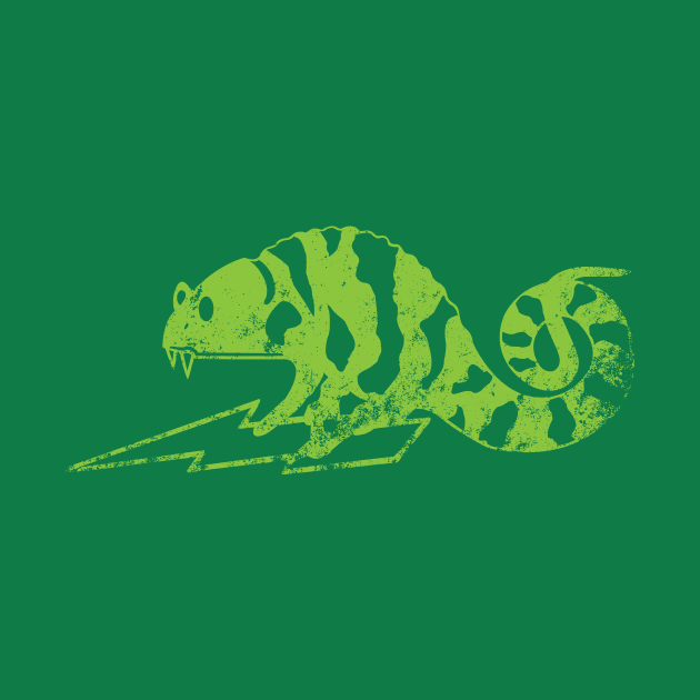 Distressed Chameleon logo - lime green by Jamspeed