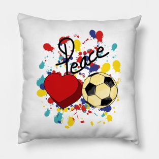 Peace Love Soccer Pillow