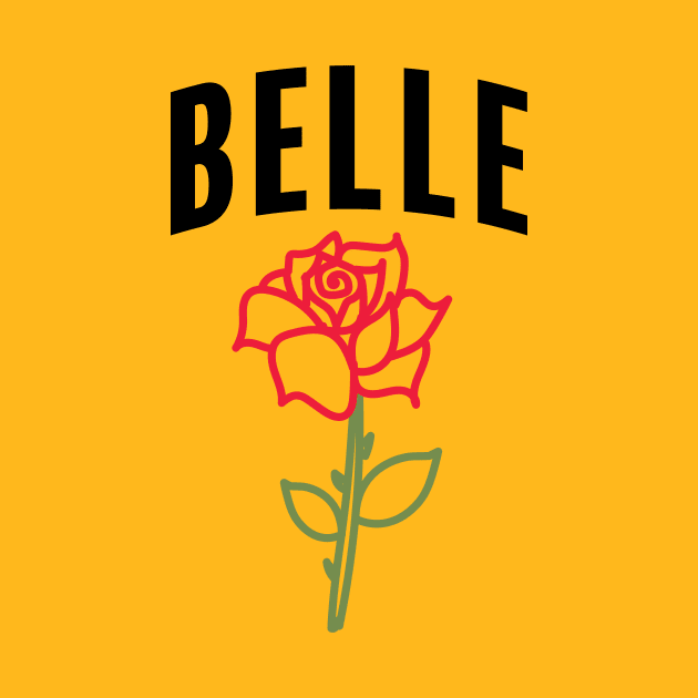 Belle with Simple Rose by Geek Tees