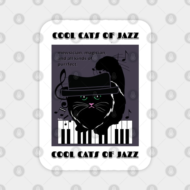 Cool Cats of Jazz-jazz music Magnet by Rattykins