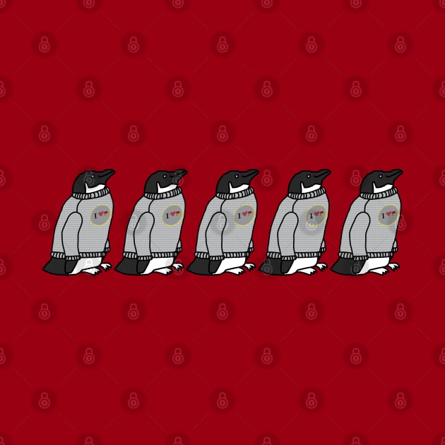 Five Sweater Penguin at Christmas by ellenhenryart