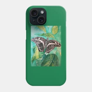 Black and white butterfly watercolour painting Phone Case