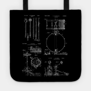 Drum Kit Drummer Gift Vintage Patent Prints Tote