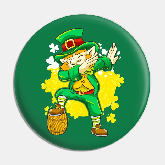 Irish Leprechaun Dabbing On Beer Keg St Patrick's Day Pin by E