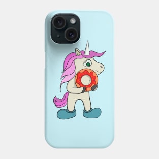 Unicorn eating a donut Phone Case