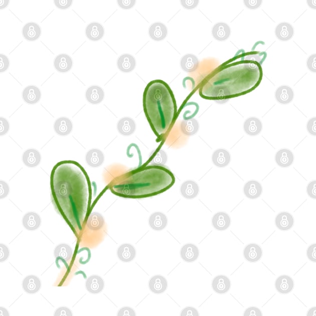 Green leaves watercolor floral art design by Artistic_st