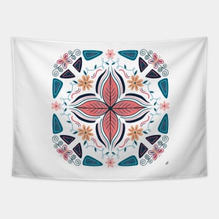 Flower Butterfly Vine Mandala - Transparent Tapestry