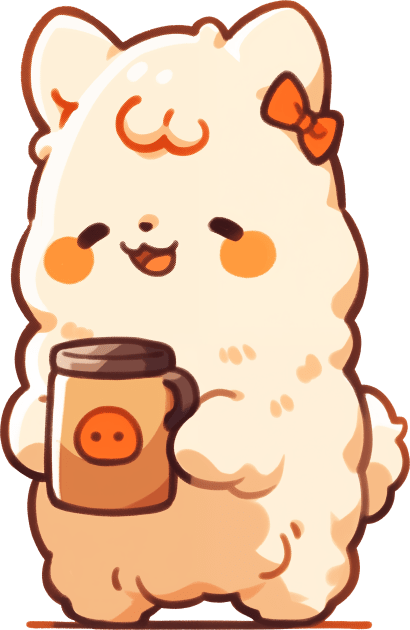 cute llama drinking hot chocolate Kids T-Shirt by JP