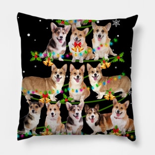 Cute Corgi  Christmas Tree Xmas Gift Pillow