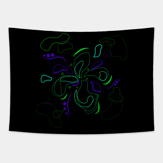 Flower lineart cute Tapestry by carolsalazar