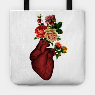 Floral Heart - Realistic Heart Tote