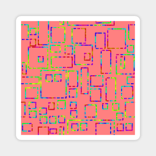 Rainbow Blocks on Deep Blush Pink 5748 Magnet