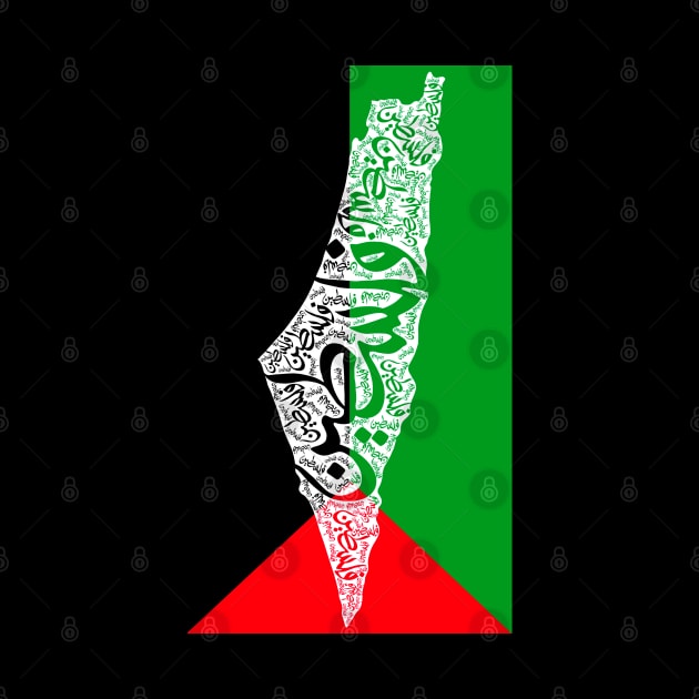 Free Palestine map and flag فلسطين by ArabicFeather