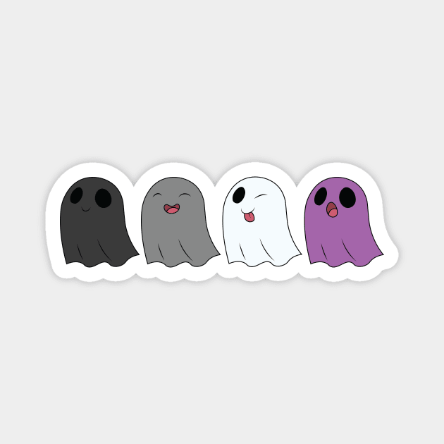 Asexual Pride Ghosts Magnet by Jaimie McCaw