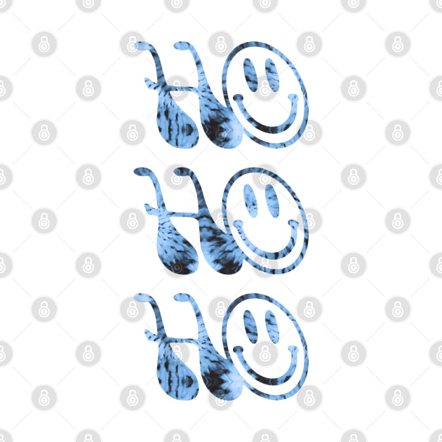 HO-HO-HO! groovy typography \\ blue tie dye and smiley face by gnomeapple