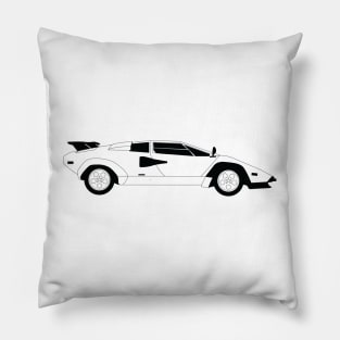 Countach Black Outline Pillow