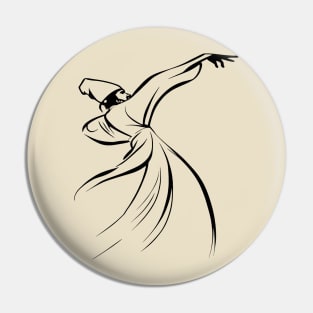 The Dervish Relationship Between Body And Soul Line Art Pin