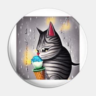 my happy cut cat love ice cream Pin