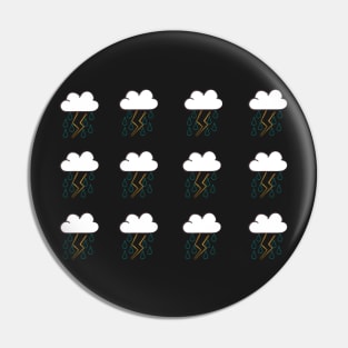 In Color Rainy and Stormy Cloud Pack Pin