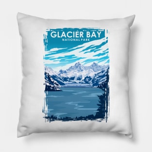 Glacier Bay National Park Travel Poster Pillow