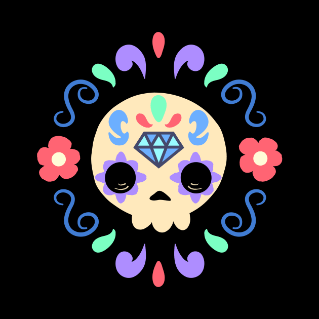 Cute mexican skull. Dia de los muertos by walterorlandi