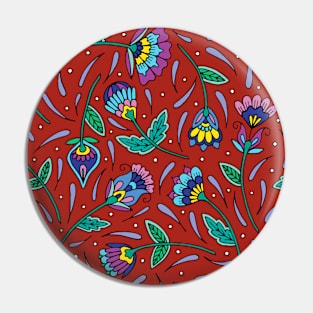 Botanical Red Palette Pin