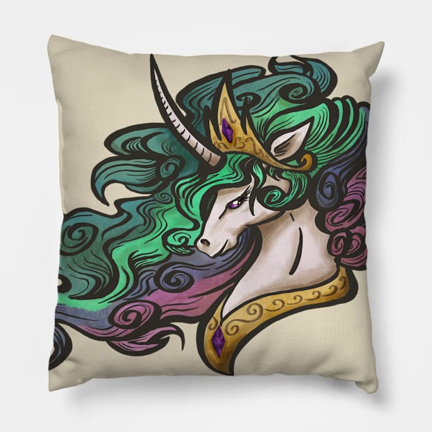 Brush-Style Celestia Pillow by CatScratchPaper