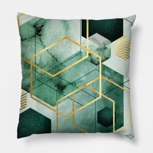 Emerald Green Geo Pillow