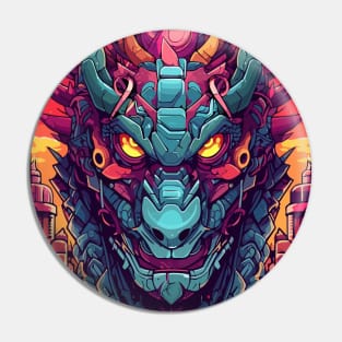 Cyberpunk Mecha Dragon Head Pin