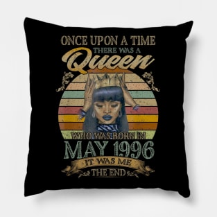 Girls 24th Birthday Queen May 1996 Queen Birthday Pillow