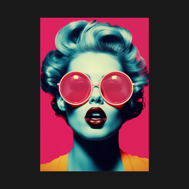 Pop Art Vintage Female Face by JunkyDotCom