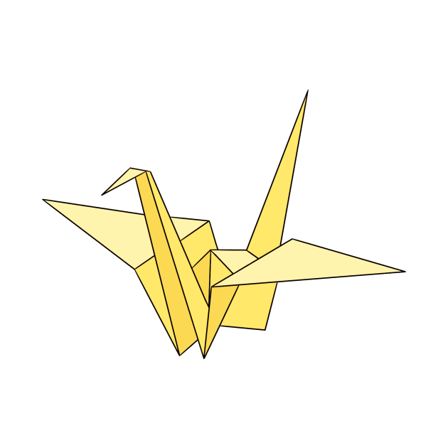 Yellow origami crane by CalliesArt