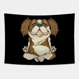 Meditating Dog Yoga Tapestry