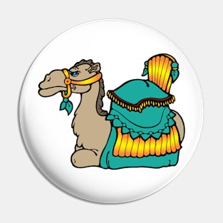 Sitting camel with teal seat Pin