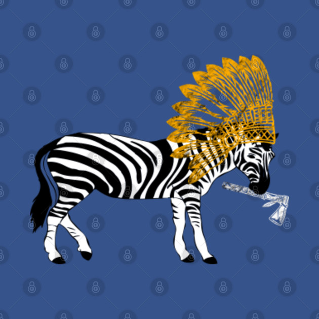 Discover Native American Zebra Indian Chief Safari African Wildlife - Native American - T-Shirt