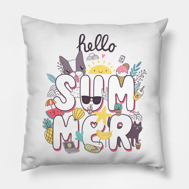 Hello Summer Pillow by kostolom3000