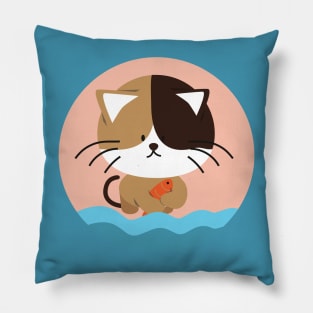 sad cat cute Pillow