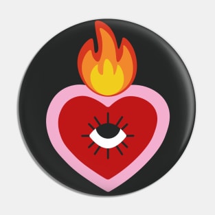 heart on fire Pin