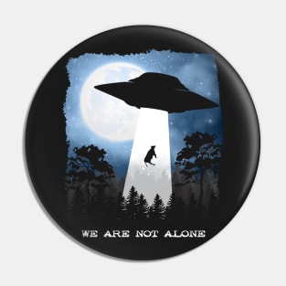 Alien Abduction Cow - UFO We Are Not Alone Gift design Pin