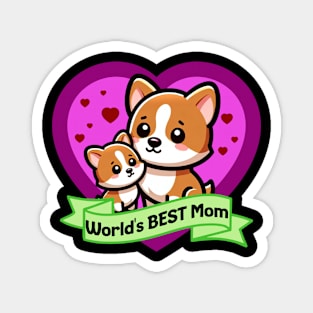World's Best Mom Cute Corgis Magnet