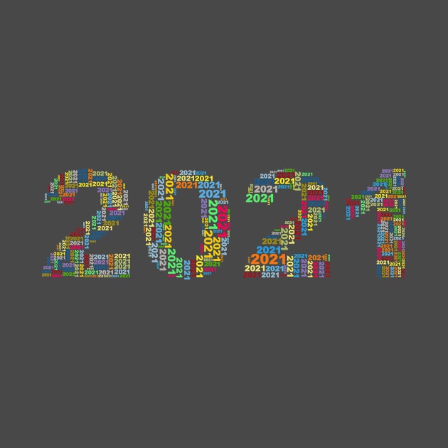 Year 2021 in multiple colours 1 by Montanescu